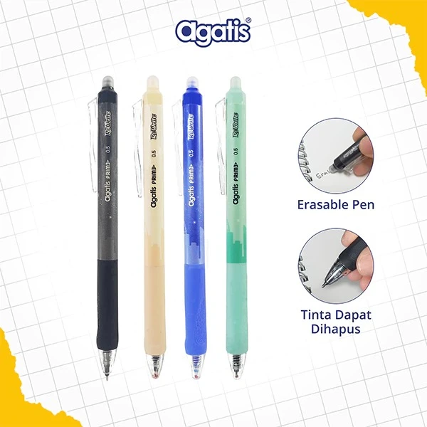 Pulpen / Ballpen Gel Agatis Prime Rewrite Erasable Pen Blue PEP-REB03-1201 0.5mm Blue